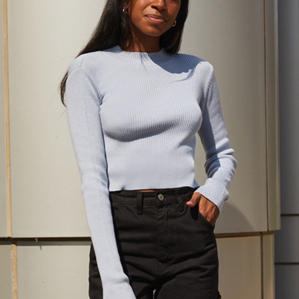 Brandy Melville John Galt Long Sleeve Brett Mockneck Sweater Top